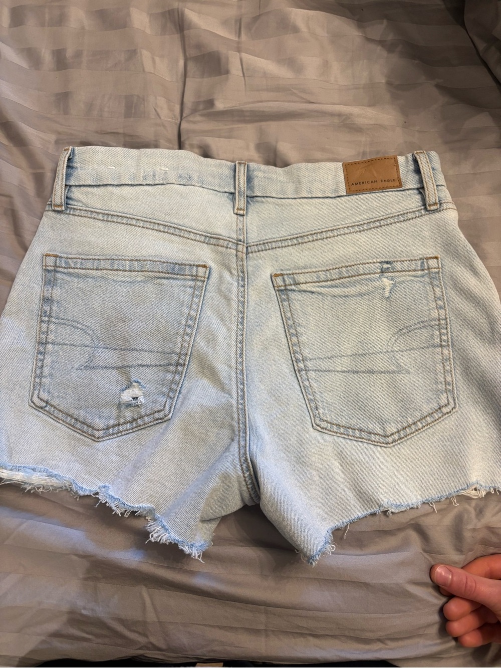 American Eagle Outfitters Light Wash Distressed Denim Cutoff Shorts